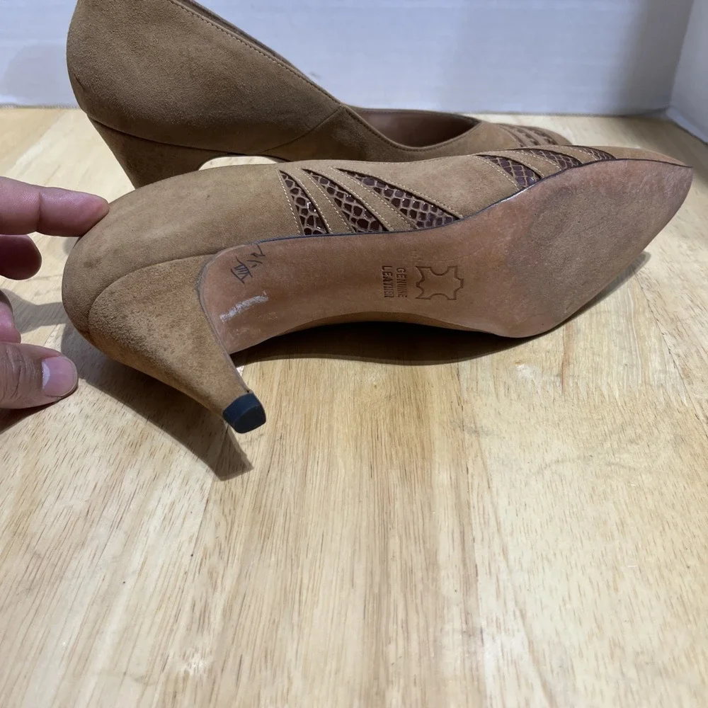 D'Antonio New York Tortoise Shell‎ & Velvet Bow Heels 9 SS